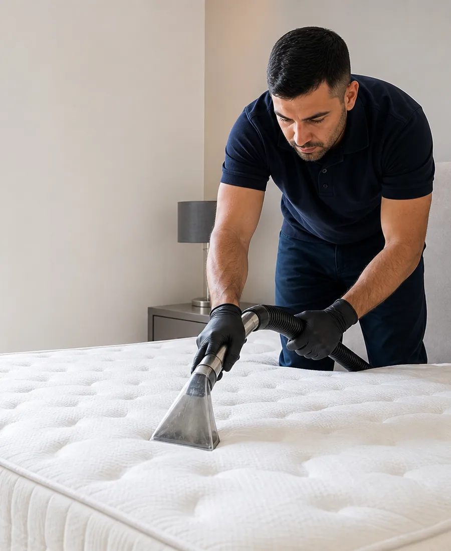 Detailed mattress cleaning work