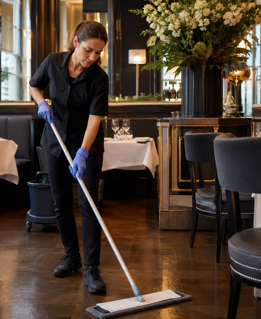 Detailed restaurant cleaning work