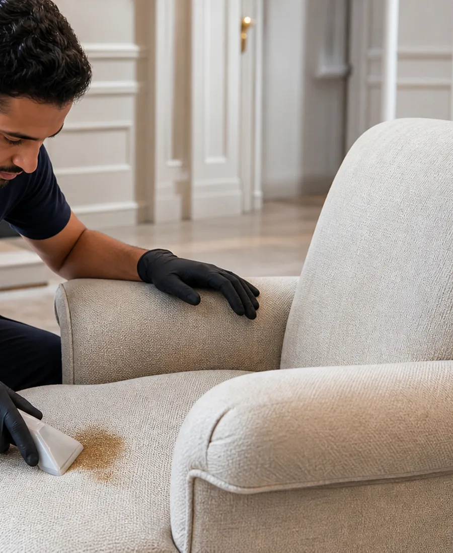Detailed stain removal work