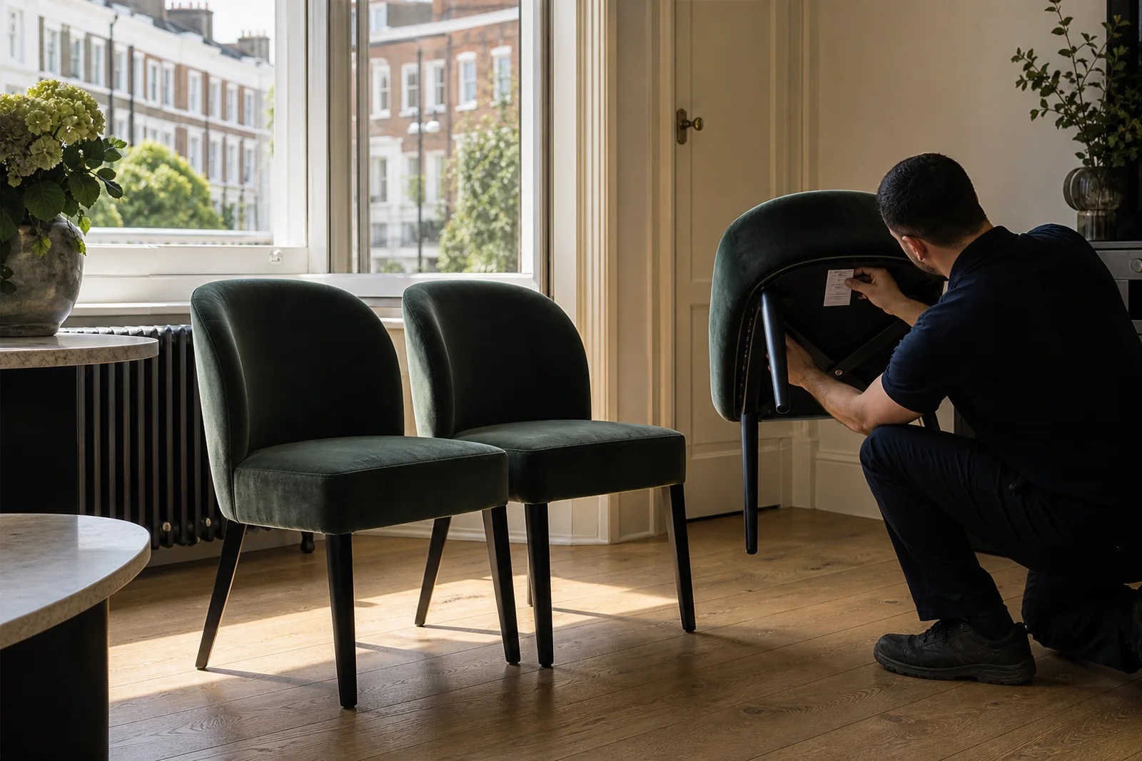 Professional upholstery cleaning for a sofa in a London home