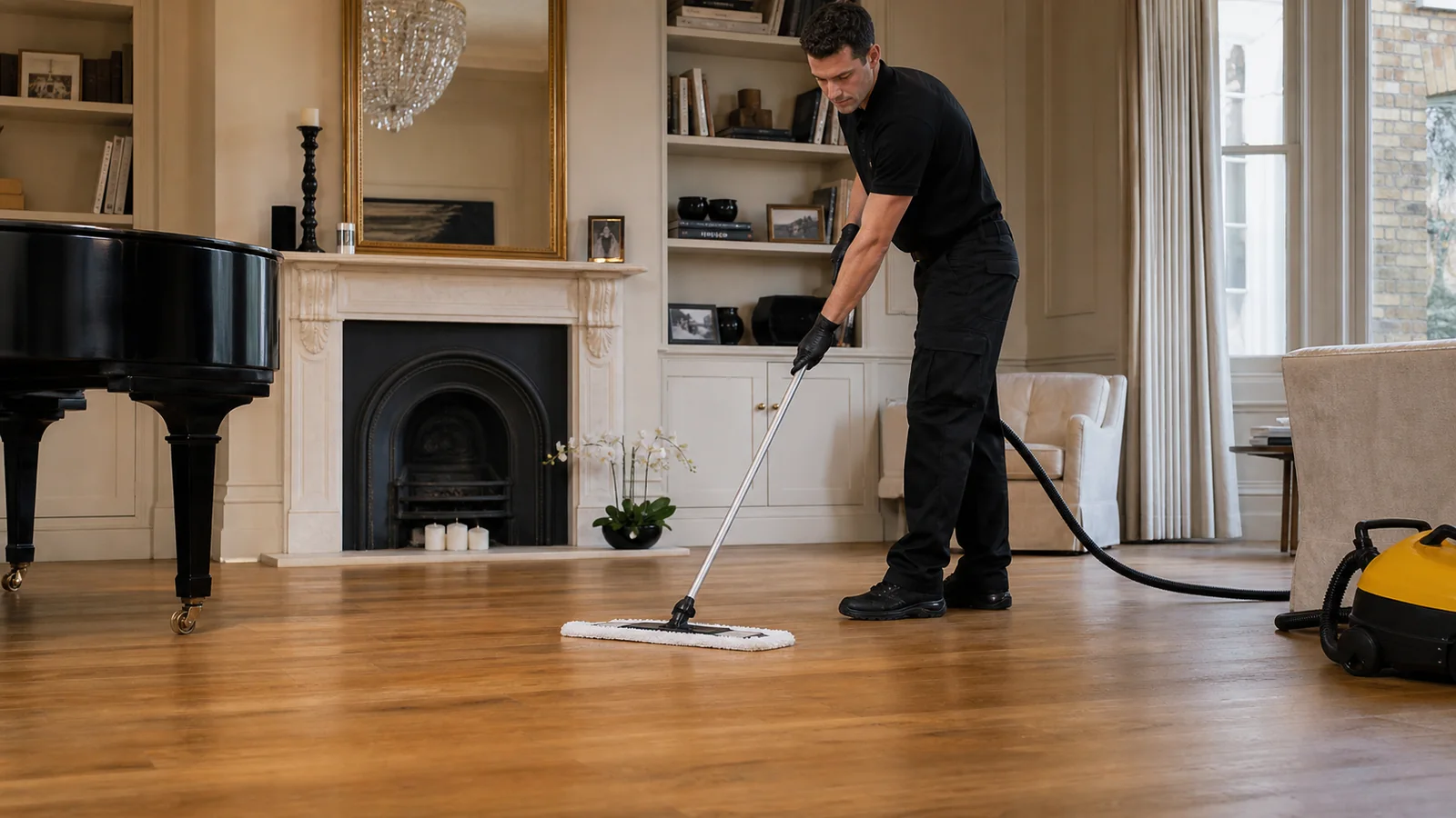 Professional wood floor cleaning service in London
